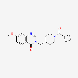 3-[(1-cyclobutanecarbonylpiperidin-4-yl)methyl]-7-methoxy-3,4-dihydroquinazolin-4-one