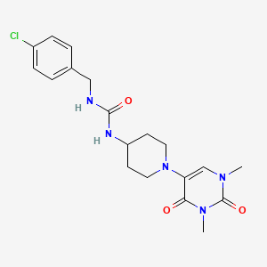 molecular formula C19H24ClN5O3 B6456117 1-[(4-chlorophenyl)methyl]-3-[1-(1,3-dimethyl-2,4-dioxo-1,2,3,4-tetrahydropyrimidin-5-yl)piperidin-4-yl]urea CAS No. 2549014-53-9