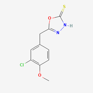 molecular formula C10H9ClN2O2S B6456125 5-[(3-chloro-4-methoxyphenyl)methyl]-2,3-dihydro-1,3,4-oxadiazole-2-thione CAS No. 2548976-99-2