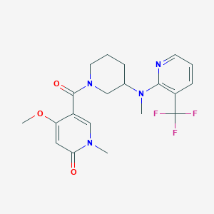 molecular formula C20H23F3N4O3 B6456136 4-methoxy-1-methyl-5-(3-{methyl[3-(trifluoromethyl)pyridin-2-yl]amino}piperidine-1-carbonyl)-1,2-dihydropyridin-2-one CAS No. 2549028-14-8