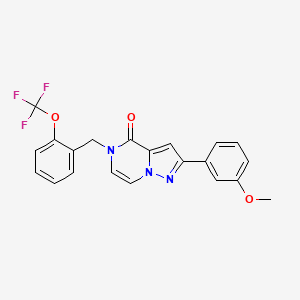 molecular formula C21H16F3N3O3 B6456140 2-(3-methoxyphenyl)-5-{[2-(trifluoromethoxy)phenyl]methyl}-4H,5H-pyrazolo[1,5-a]pyrazin-4-one CAS No. 2325706-02-1