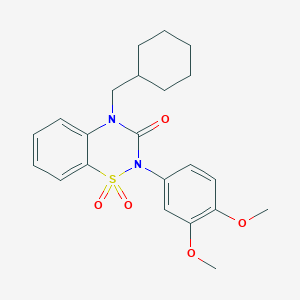 molecular formula C22H26N2O5S B6456165 4-(cyclohexylmethyl)-2-(3,4-dimethoxyphenyl)-3,4-dihydro-2H-1lambda6,2,4-benzothiadiazine-1,1,3-trione CAS No. 2548977-94-0