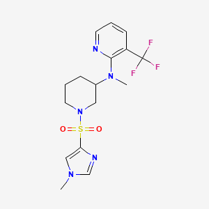 molecular formula C16H20F3N5O2S B6456182 N-methyl-N-{1-[(1-methyl-1H-imidazol-4-yl)sulfonyl]piperidin-3-yl}-3-(trifluoromethyl)pyridin-2-amine CAS No. 2549037-01-4