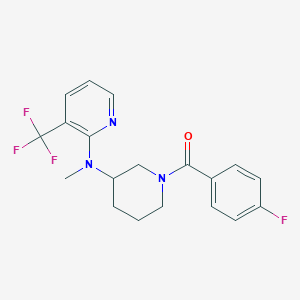 molecular formula C19H19F4N3O B6456187 N-[1-(4-fluorobenzoyl)piperidin-3-yl]-N-methyl-3-(trifluoromethyl)pyridin-2-amine CAS No. 2549063-49-0