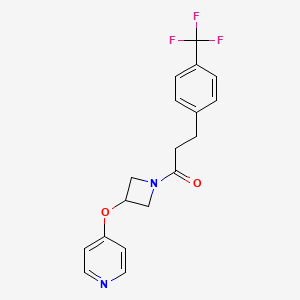 molecular formula C18H17F3N2O2 B6456191 1-[3-(pyridin-4-yloxy)azetidin-1-yl]-3-[4-(trifluoromethyl)phenyl]propan-1-one CAS No. 2548997-18-6