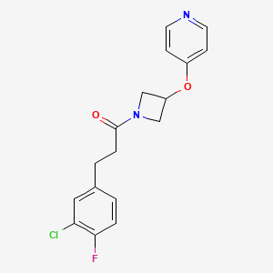 molecular formula C17H16ClFN2O2 B6456196 3-(3-chloro-4-fluorophenyl)-1-[3-(pyridin-4-yloxy)azetidin-1-yl]propan-1-one CAS No. 2549044-89-3