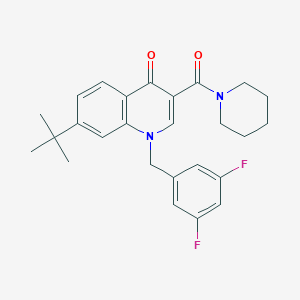 molecular formula C26H28F2N2O2 B6456223 7-tert-butyl-1-[(3,5-difluorophenyl)methyl]-3-(piperidine-1-carbonyl)-1,4-dihydroquinolin-4-one CAS No. 2549006-26-8