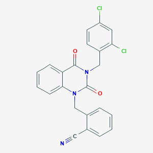 molecular formula C23H15Cl2N3O2 B6456230 2-({3-[(2,4-dichlorophenyl)methyl]-2,4-dioxo-1,2,3,4-tetrahydroquinazolin-1-yl}methyl)benzonitrile CAS No. 2549032-93-9