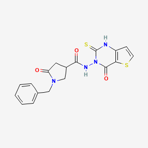 1-benzyl-5-oxo-N-{4-oxo-2-sulfanylidene-1H,2H,3H,4H-thieno[3,2-d]pyrimidin-3-yl}pyrrolidine-3-carboxamide
