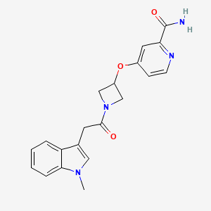 molecular formula C20H20N4O3 B6456262 4-({1-[2-(1-methyl-1H-indol-3-yl)acetyl]azetidin-3-yl}oxy)pyridine-2-carboxamide CAS No. 2549017-08-3