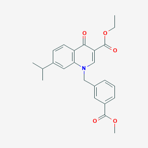 ethyl 1-{[3-(methoxycarbonyl)phenyl]methyl}-4-oxo-7-(propan-2-yl)-1,4-dihydroquinoline-3-carboxylate