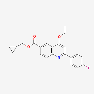 molecular formula C22H20FNO3 B6456294 cyclopropylmethyl 4-ethoxy-2-(4-fluorophenyl)quinoline-6-carboxylate CAS No. 2548979-28-6