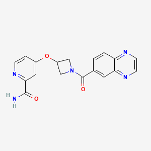 molecular formula C18H15N5O3 B6456305 4-{[1-(quinoxaline-6-carbonyl)azetidin-3-yl]oxy}pyridine-2-carboxamide CAS No. 2549030-39-7
