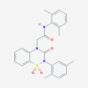 molecular formula C25H25N3O4S B6456325 N-(2,6-dimethylphenyl)-2-[2-(2,5-dimethylphenyl)-1,1,3-trioxo-3,4-dihydro-2H-1lambda6,2,4-benzothiadiazin-4-yl]acetamide CAS No. 2548985-84-6