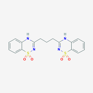 molecular formula C17H16N4O4S2 B6456338 3-[3-(1,1-dioxo-2H-1lambda6,2,4-benzothiadiazin-3-yl)propyl]-2H-1lambda6,2,4-benzothiadiazine-1,1-dione CAS No. 443671-89-4