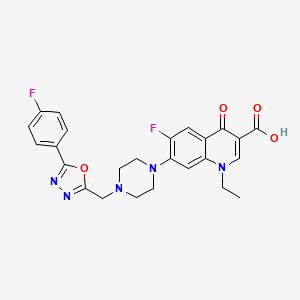 molecular formula C25H23F2N5O4 B6456345 1-ethyl-6-fluoro-7-(4-{[5-(4-fluorophenyl)-1,3,4-oxadiazol-2-yl]methyl}piperazin-1-yl)-4-oxo-1,4-dihydroquinoline-3-carboxylic acid CAS No. 2410598-56-8