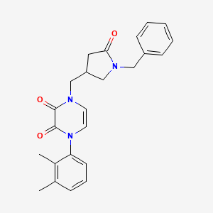 molecular formula C24H25N3O3 B6456352 1-[(1-benzyl-5-oxopyrrolidin-3-yl)methyl]-4-(2,3-dimethylphenyl)-1,2,3,4-tetrahydropyrazine-2,3-dione CAS No. 2549028-02-4