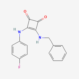 molecular formula C17H13FN2O2 B6456360 3-(benzylamino)-4-[(4-fluorophenyl)amino]cyclobut-3-ene-1,2-dione CAS No. 2549025-75-2