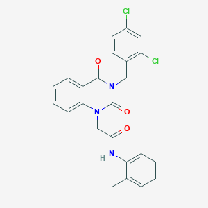 molecular formula C25H21Cl2N3O3 B6456367 2-{3-[(2,4-dichlorophenyl)methyl]-2,4-dioxo-1,2,3,4-tetrahydroquinazolin-1-yl}-N-(2,6-dimethylphenyl)acetamide CAS No. 2549034-92-4