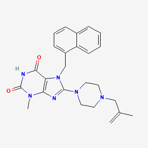 molecular formula C25H28N6O2 B6456371 3-methyl-8-[4-(2-methylprop-2-en-1-yl)piperazin-1-yl]-7-[(naphthalen-1-yl)methyl]-2,3,6,7-tetrahydro-1H-purine-2,6-dione CAS No. 878432-28-1