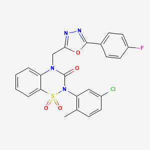molecular formula C23H16ClFN4O4S B6456375 2-(5-chloro-2-methylphenyl)-4-{[5-(4-fluorophenyl)-1,3,4-oxadiazol-2-yl]methyl}-3,4-dihydro-2H-1lambda6,2,4-benzothiadiazine-1,1,3-trione CAS No. 2548996-43-4