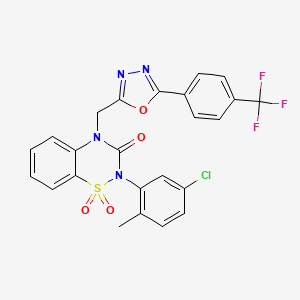 molecular formula C24H16ClF3N4O4S B6456386 2-(5-chloro-2-methylphenyl)-4-({5-[4-(trifluoromethyl)phenyl]-1,3,4-oxadiazol-2-yl}methyl)-3,4-dihydro-2H-1lambda6,2,4-benzothiadiazine-1,1,3-trione CAS No. 2548981-99-1