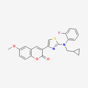 molecular formula C23H19FN2O3S B6456391 3-{2-[(cyclopropylmethyl)(2-fluorophenyl)amino]-1,3-thiazol-4-yl}-6-methoxy-2H-chromen-2-one CAS No. 2548998-66-7