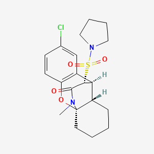 molecular formula C20H25ClN2O4S B6456398 (1R,9R,17R)-6-chloro-15-methyl-17-(pyrrolidine-1-sulfonyl)-2-oxa-15-azatetracyclo[7.5.3.0^{1,10}.0^{3,8}]heptadeca-3,5,7-trien-16-one CAS No. 2749333-95-5