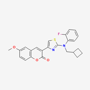 molecular formula C24H21FN2O3S B6456417 3-{2-[(cyclobutylmethyl)(2-fluorophenyl)amino]-1,3-thiazol-4-yl}-6-methoxy-2H-chromen-2-one CAS No. 2549014-03-9