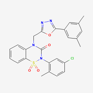 molecular formula C25H21ClN4O4S B6456422 2-(5-chloro-2-methylphenyl)-4-{[5-(3,5-dimethylphenyl)-1,3,4-oxadiazol-2-yl]methyl}-3,4-dihydro-2H-1lambda6,2,4-benzothiadiazine-1,1,3-trione CAS No. 2549065-98-5