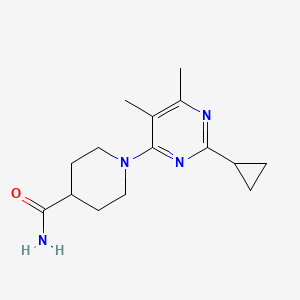 molecular formula C15H22N4O B6456532 1-(2-cyclopropyl-5,6-dimethylpyrimidin-4-yl)piperidine-4-carboxamide CAS No. 2549043-13-0