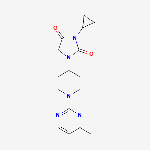 molecular formula C16H21N5O2 B6456542 3-cyclopropyl-1-[1-(4-methylpyrimidin-2-yl)piperidin-4-yl]imidazolidine-2,4-dione CAS No. 2549011-84-7