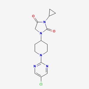 molecular formula C15H18ClN5O2 B6456557 1-[1-(5-chloropyrimidin-2-yl)piperidin-4-yl]-3-cyclopropylimidazolidine-2,4-dione CAS No. 2549040-76-6