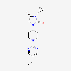 molecular formula C17H23N5O2 B6456571 3-cyclopropyl-1-[1-(5-ethylpyrimidin-2-yl)piperidin-4-yl]imidazolidine-2,4-dione CAS No. 2548998-02-1