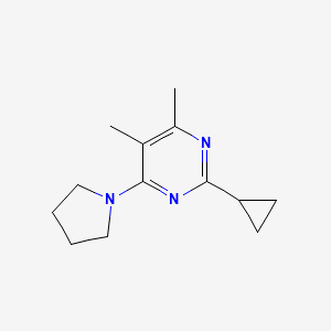 molecular formula C13H19N3 B6456575 2-cyclopropyl-4,5-dimethyl-6-(pyrrolidin-1-yl)pyrimidine CAS No. 2548995-79-3