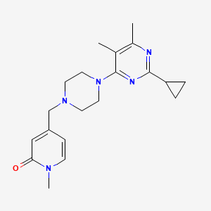 molecular formula C20H27N5O B6456612 4-{[4-(2-cyclopropyl-5,6-dimethylpyrimidin-4-yl)piperazin-1-yl]methyl}-1-methyl-1,2-dihydropyridin-2-one CAS No. 2549030-52-4