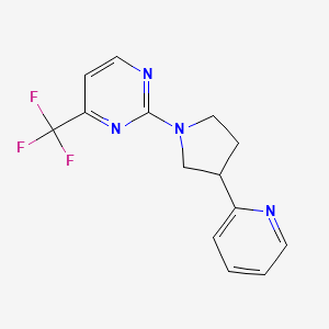 molecular formula C14H13F3N4 B6456620 2-[3-(pyridin-2-yl)pyrrolidin-1-yl]-4-(trifluoromethyl)pyrimidine CAS No. 2548989-90-6