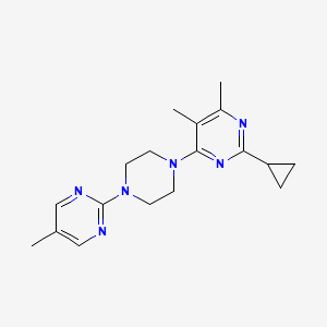 molecular formula C18H24N6 B6456639 2-cyclopropyl-4,5-dimethyl-6-[4-(5-methylpyrimidin-2-yl)piperazin-1-yl]pyrimidine CAS No. 2549045-66-9