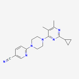 6-[4-(2-cyclopropyl-5,6-dimethylpyrimidin-4-yl)piperazin-1-yl]pyridine-3-carbonitrile
