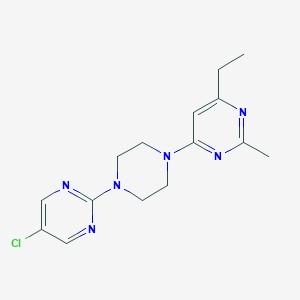 molecular formula C15H19ClN6 B6456669 4-[4-(5-chloropyrimidin-2-yl)piperazin-1-yl]-6-ethyl-2-methylpyrimidine CAS No. 2549045-70-5
