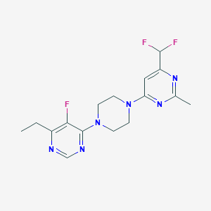 molecular formula C16H19F3N6 B6456681 4-(difluoromethyl)-6-[4-(6-ethyl-5-fluoropyrimidin-4-yl)piperazin-1-yl]-2-methylpyrimidine CAS No. 2548976-37-8
