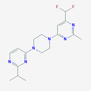 molecular formula C17H22F2N6 B6456688 4-(difluoromethyl)-2-methyl-6-{4-[2-(propan-2-yl)pyrimidin-4-yl]piperazin-1-yl}pyrimidine CAS No. 2548976-48-1