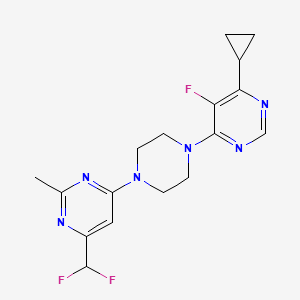 molecular formula C17H19F3N6 B6456696 4-cyclopropyl-6-{4-[6-(difluoromethyl)-2-methylpyrimidin-4-yl]piperazin-1-yl}-5-fluoropyrimidine CAS No. 2549025-80-9
