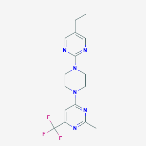 molecular formula C16H19F3N6 B6456716 4-[4-(5-ethylpyrimidin-2-yl)piperazin-1-yl]-2-methyl-6-(trifluoromethyl)pyrimidine CAS No. 2549049-08-1