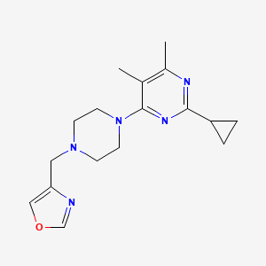 molecular formula C17H23N5O B6456731 2-cyclopropyl-4,5-dimethyl-6-{4-[(1,3-oxazol-4-yl)methyl]piperazin-1-yl}pyrimidine CAS No. 2549030-73-9