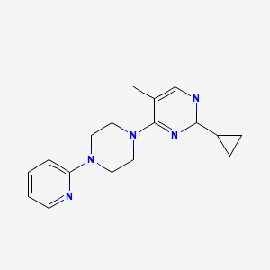 molecular formula C18H23N5 B6456737 2-cyclopropyl-4,5-dimethyl-6-[4-(pyridin-2-yl)piperazin-1-yl]pyrimidine CAS No. 2549046-81-1