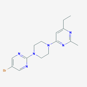 molecular formula C15H19BrN6 B6456750 4-[4-(5-bromopyrimidin-2-yl)piperazin-1-yl]-6-ethyl-2-methylpyrimidine CAS No. 2549028-29-5