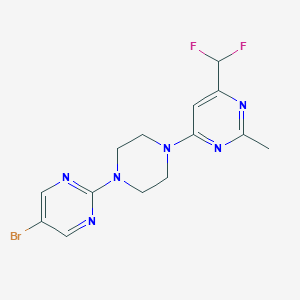 molecular formula C14H15BrF2N6 B6456756 4-[4-(5-bromopyrimidin-2-yl)piperazin-1-yl]-6-(difluoromethyl)-2-methylpyrimidine CAS No. 2549012-09-9