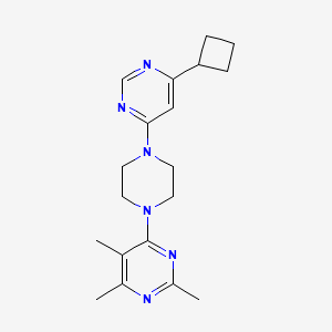 molecular formula C19H26N6 B6456768 4-[4-(6-cyclobutylpyrimidin-4-yl)piperazin-1-yl]-2,5,6-trimethylpyrimidine CAS No. 2549065-73-6