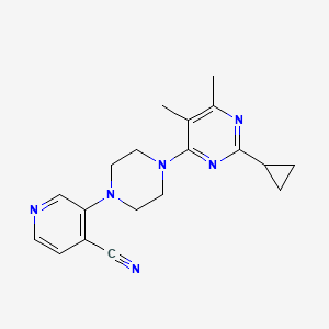 molecular formula C19H22N6 B6456784 3-[4-(2-cyclopropyl-5,6-dimethylpyrimidin-4-yl)piperazin-1-yl]pyridine-4-carbonitrile CAS No. 2549046-94-6
